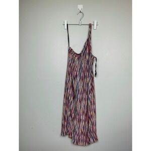 Viereck Pistol Dress One Shoulder Midi Multi Color Rope Print Asymmetrical L